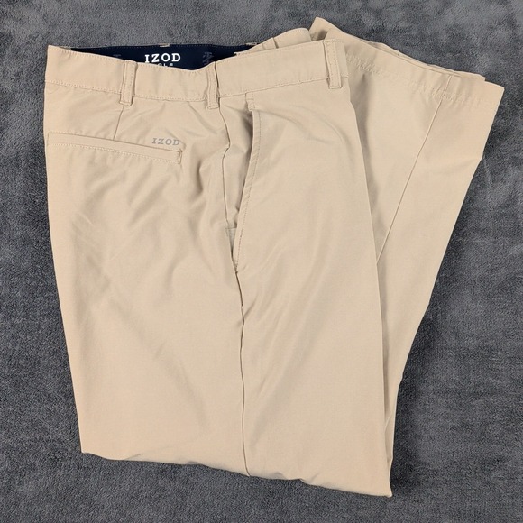 Izod Other - Izod Golf Performance Pants Beige Mens 36x30 Classic Fit Chino Casual